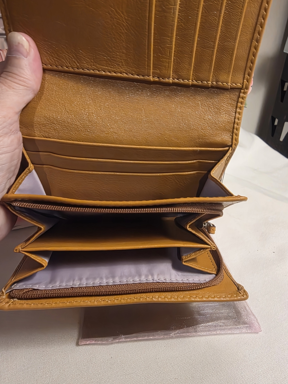 Coach Mustard Yellow Leather Trifold Wallet - Picture 3 of 14
